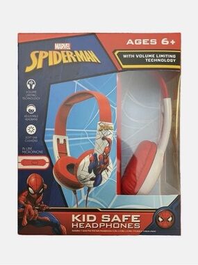 Marvel Spider-Man Kid Safe Volume Limiting Headphones NIB